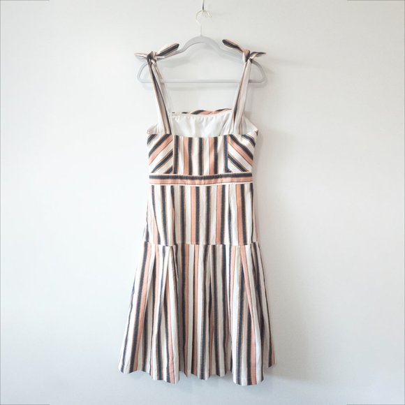 Gianni Bini Striped Button Down Cut Out Midi Dress Size L Like New - Picture 7 of 16